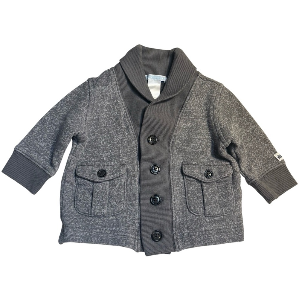 Janie and Jack Infants Blazer Size 3-6 months Heathered Gray Ribbed Trim Buttons